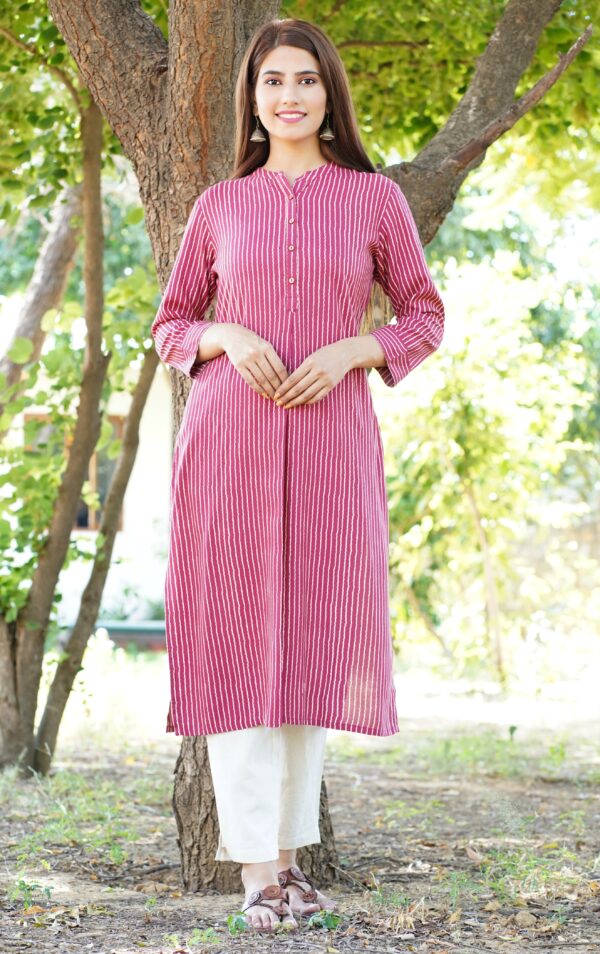 pink straight kurta